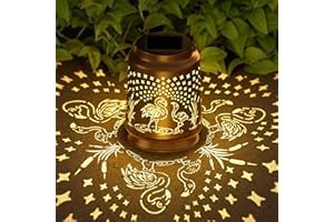 MIGGLEY Flamingo Solar Lantern for Garden Outdoor Decor – Hanging Metal Light Decoration for Patio, Yard, Lawn, Pathway, Backyard – Birthday Gift for Mom, Women, Grandma