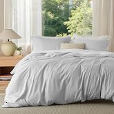Bedsure Duvet Cover King Size, 3Pcs Double Brushed Bedding Set, Silver Grey | For Kids &amp; Adults, 104"x90" Comforter Cover, Hotel Luxury, All Season, Breathable, Easy Care, Lightweight, Zipper Closure