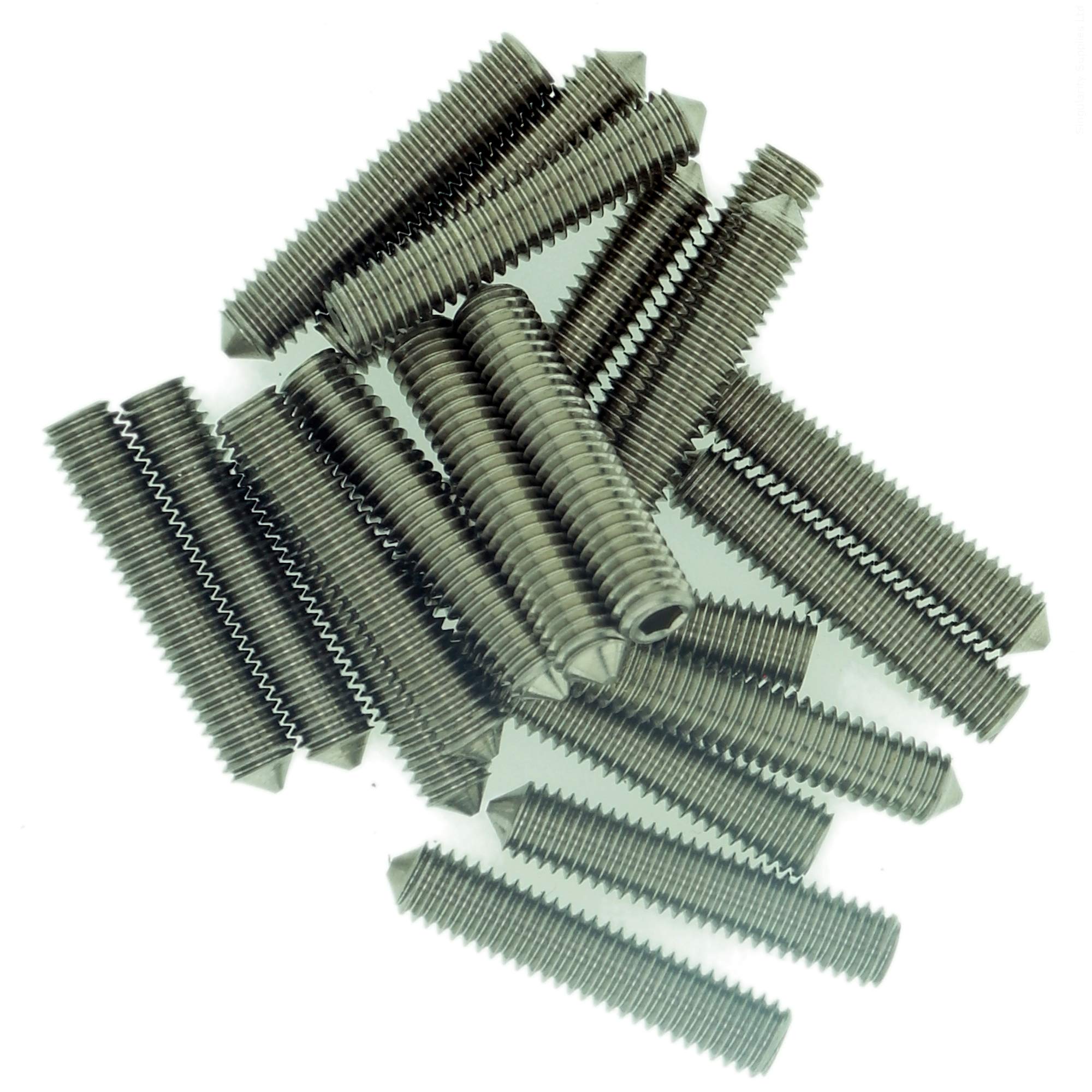 M6 (6mm x 20mm) Hex Socket Grub Screw (Cone Point) - Stainless Steel (A2) (Pack of 20)