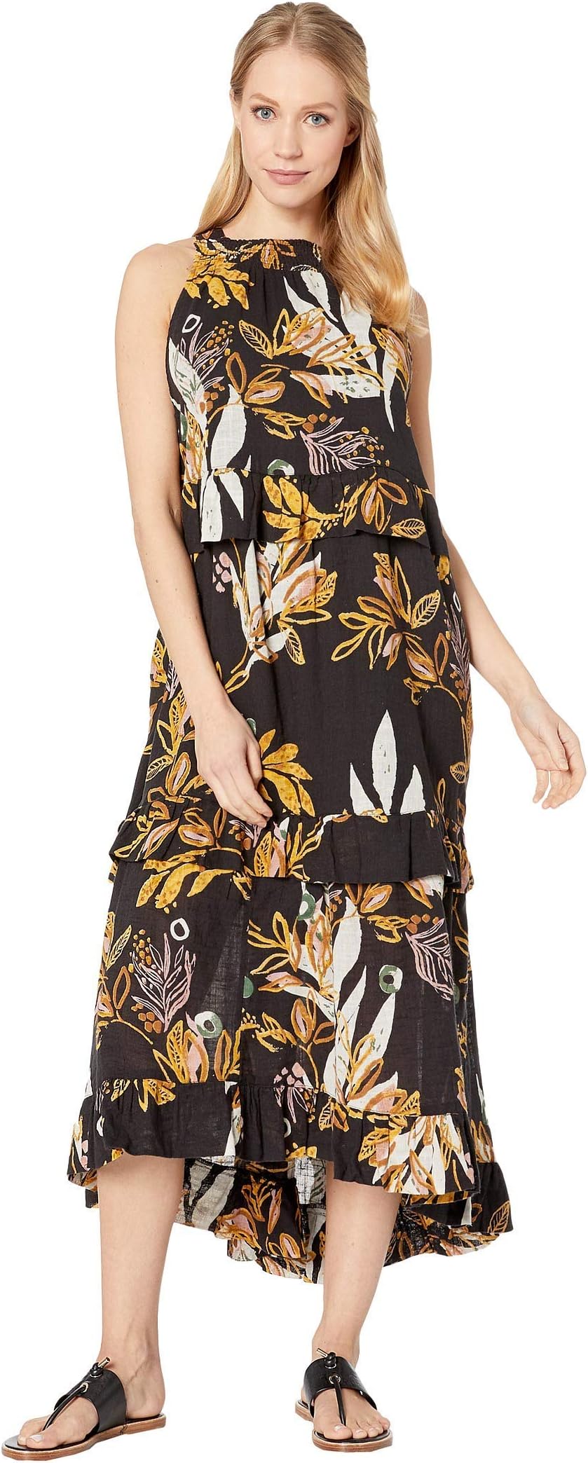 anita printed maxi dress El Jardin Print Cross-Back Maxi Anita Dress XL