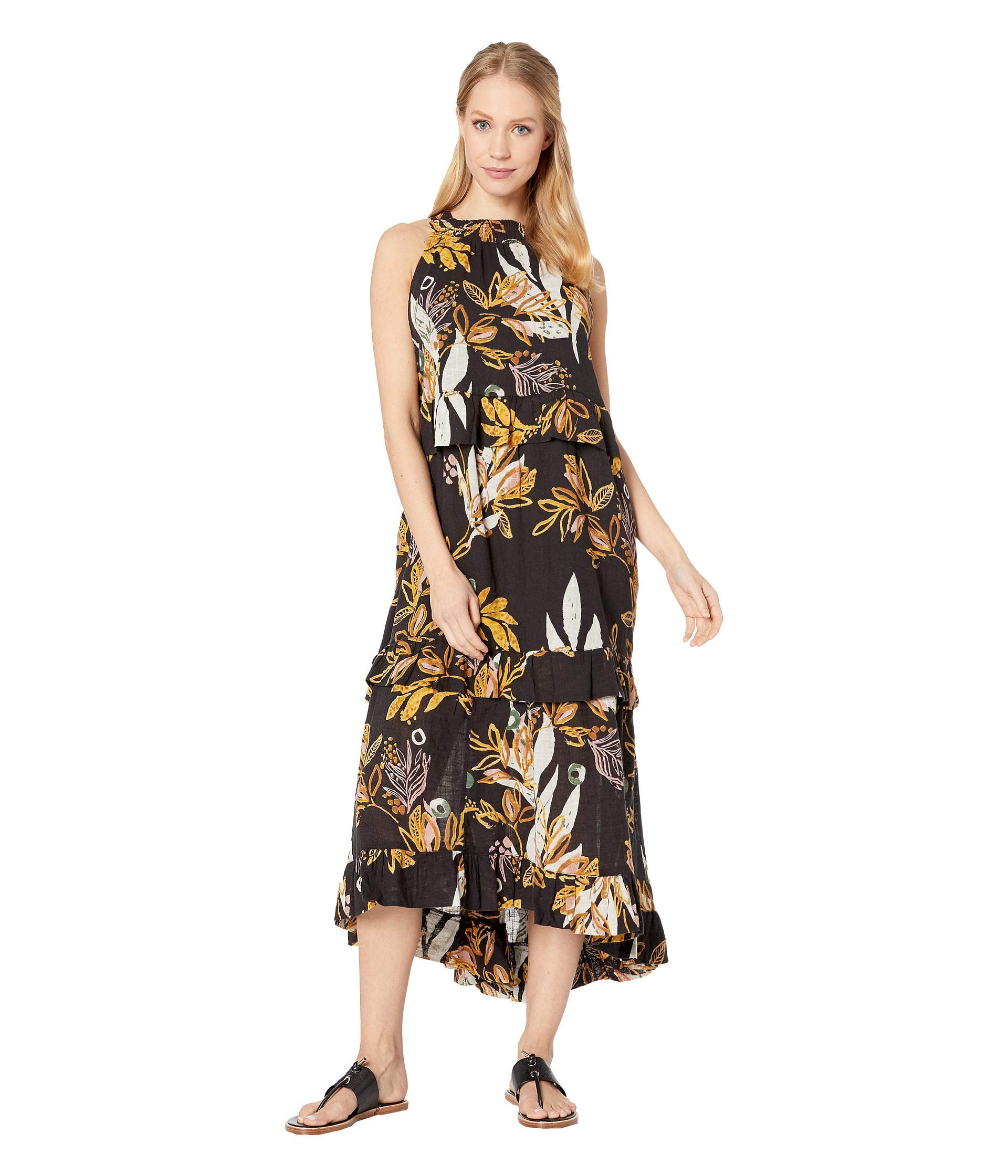 chinese dress ladies Donna Morgan Women's Printed Straight Neck Maxi Dress - Multi - Size S