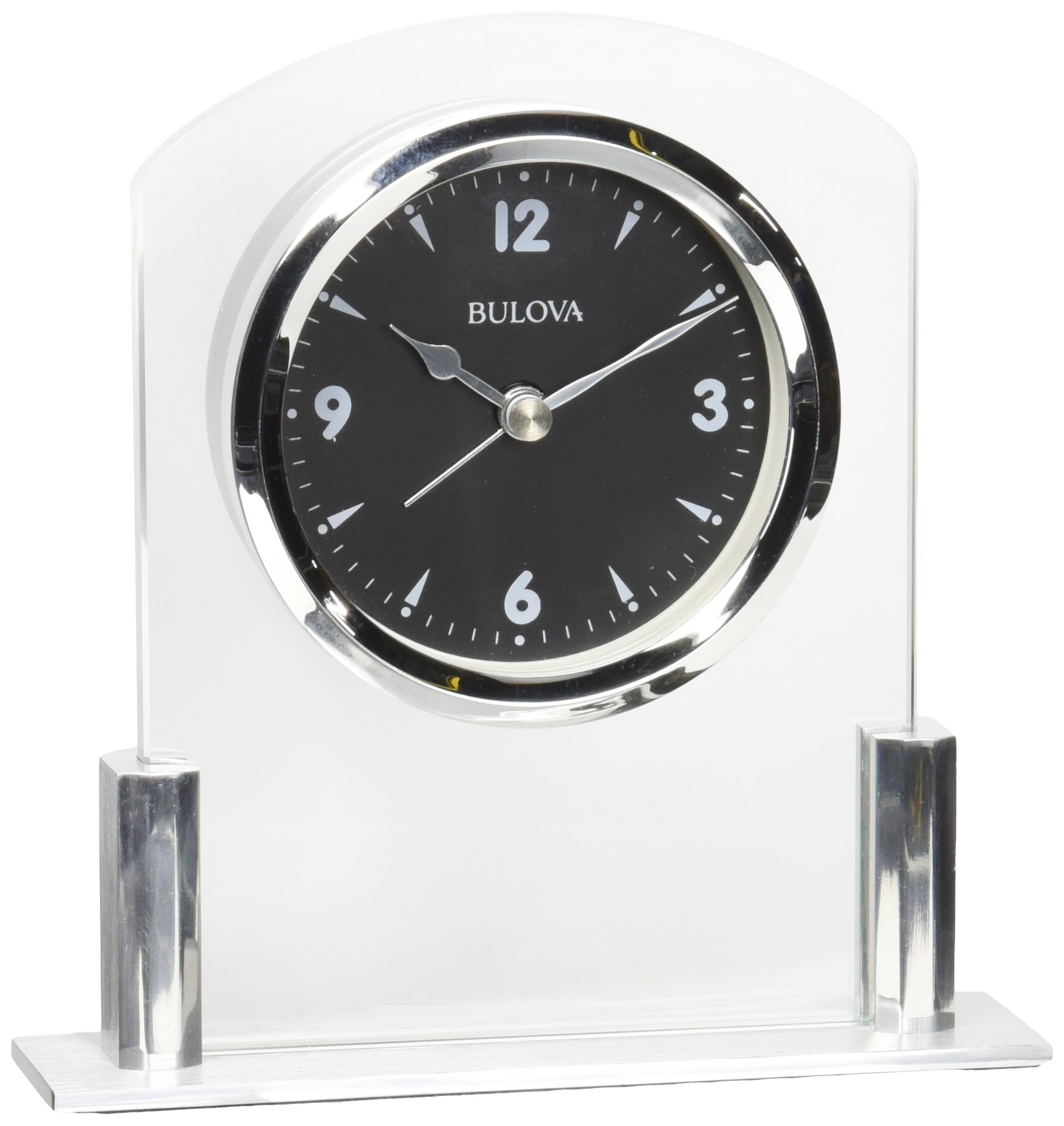 Bulova B5022 Newton Table Clock, Polished SilverTone Finish LAVORIST