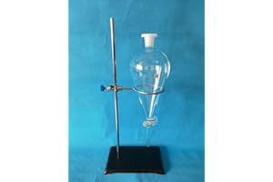 DONLAB 1000ml Glass Separatory Funnel Set, 1000ml with Glass Stopcock and Ringstand
