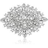 Vintage Rhinestone Brooch for Women, Elegant Broach for Dresses, Art Deco Crystal Rhinestone Brooches Pin for Wedding Christmas Festival Jewelry Gift