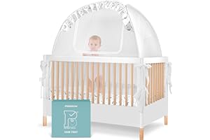 Pro Baby Safety Premium Pop Up Crib Tent, Crib Cover to Keep Baby from Climbing Out, Prevent Falls and Mosquito Bites, Safety Net Canopy - Sturdy & Stylish Infant Topper, Mosquito Net