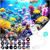 Galaxy &amp; Ocean Projector Night Light Upgraded 2.5 Lens | 28 Film Discs, 6-Color Stepless Dimming, USB Powered, Sturdy Gooseneck, Auto-Off, for Bedroom Car