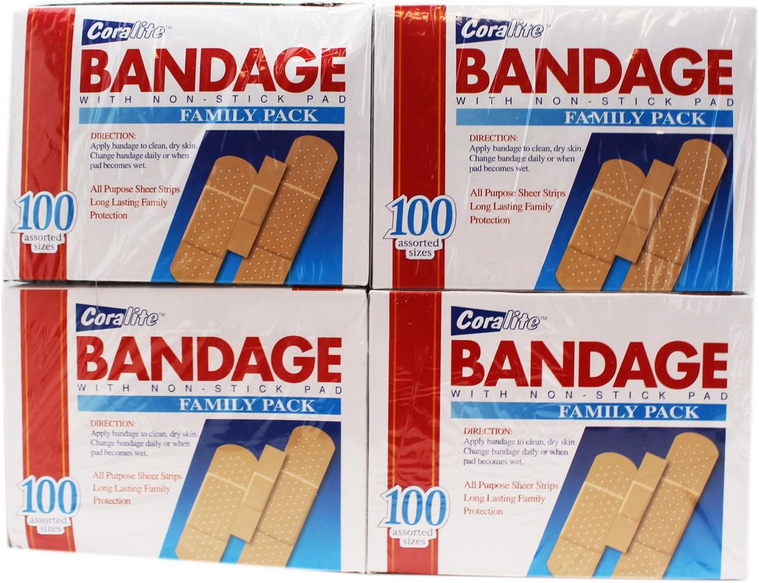 Coralite Variety Bandage Pack (4 Packs of 100 Bandages)