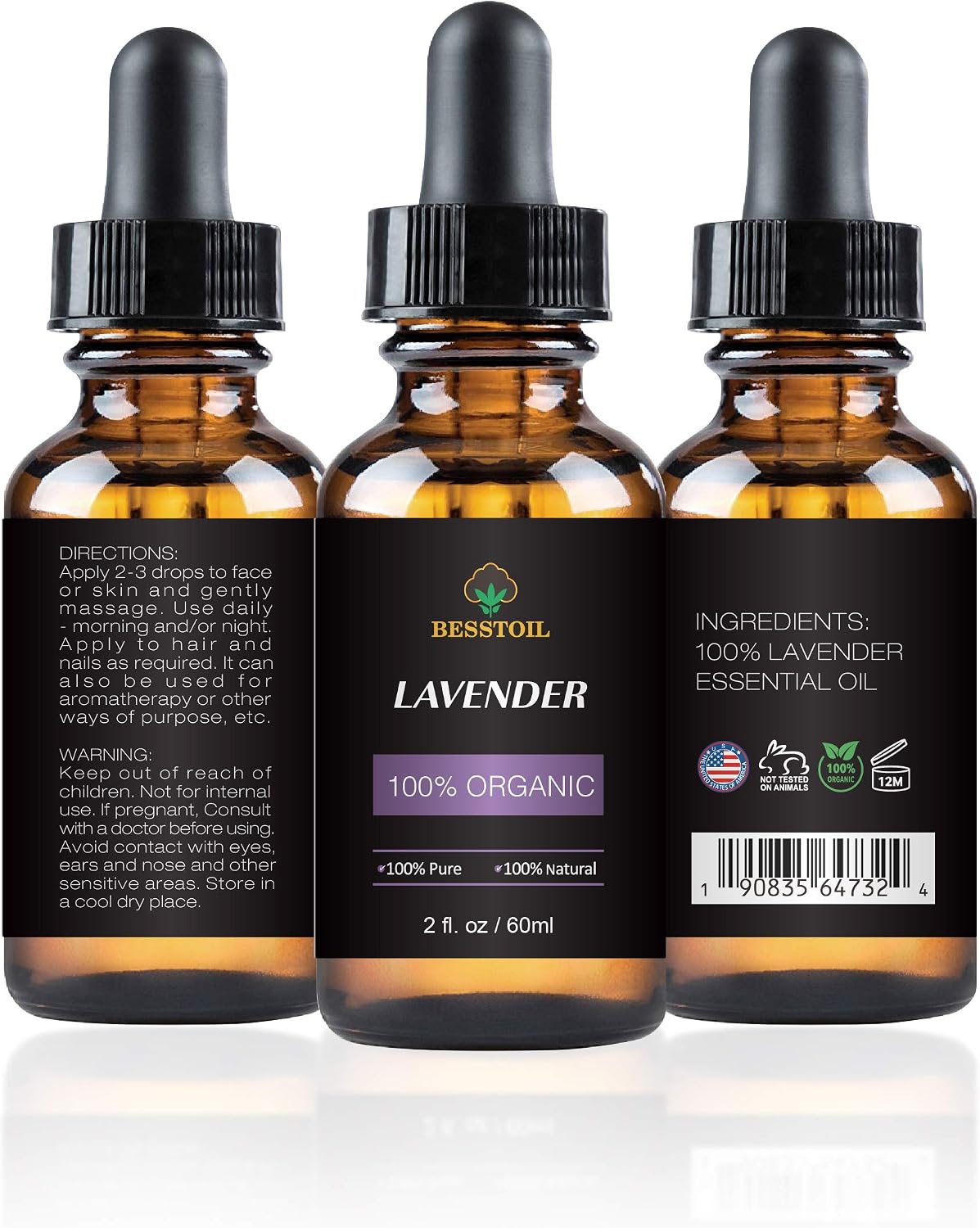 Organic Lavender Essential Oil, 100% Pure, Natural, Non-GMO, Therapeutic Grade for Aromatherapy Diffuser - Image 3
