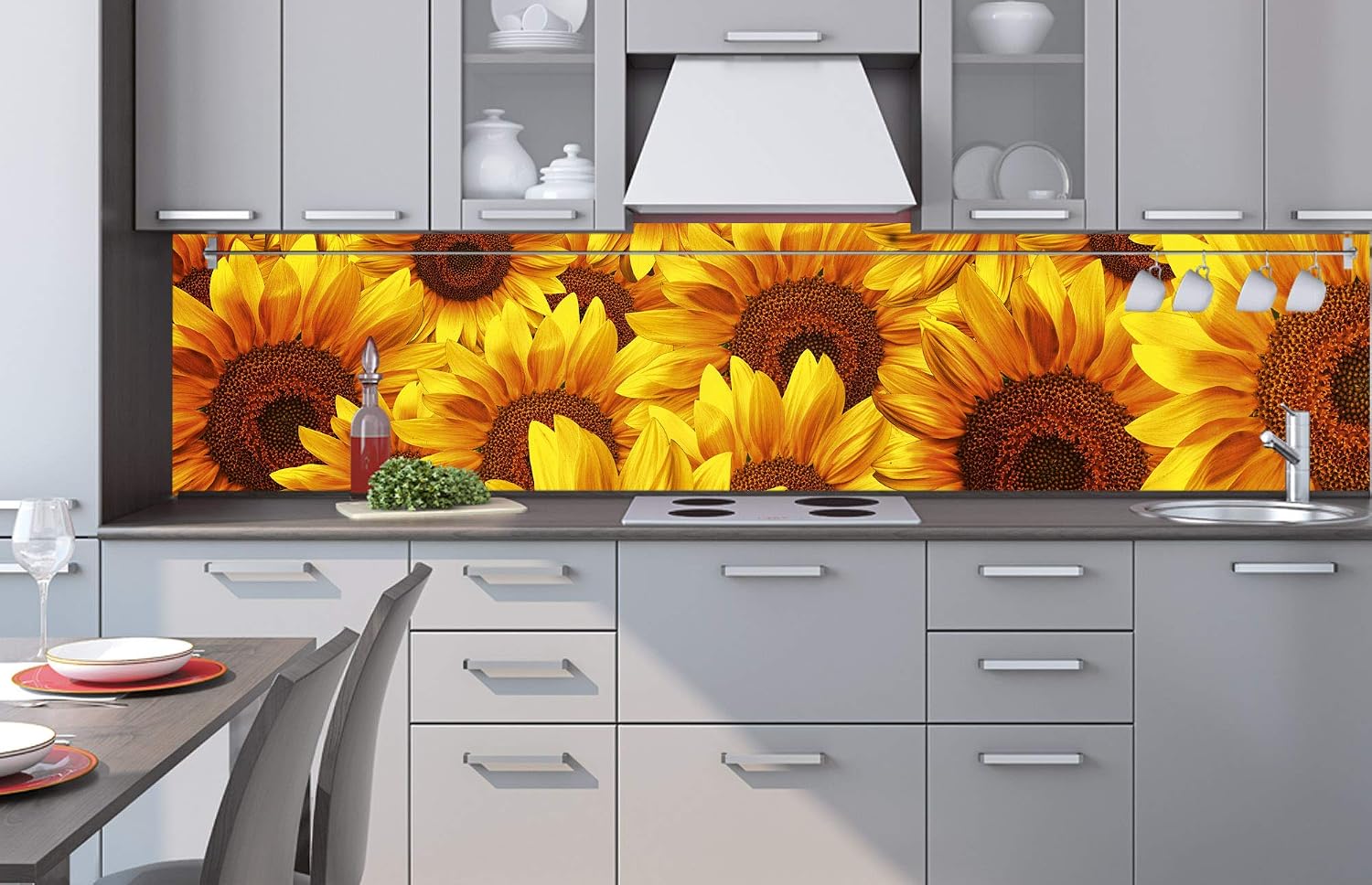 DIMEX LINE Peel and Stick Kitchen Backsplash Sticker Sunflowers, Gelb, 260 x 60 cm - Image 3
