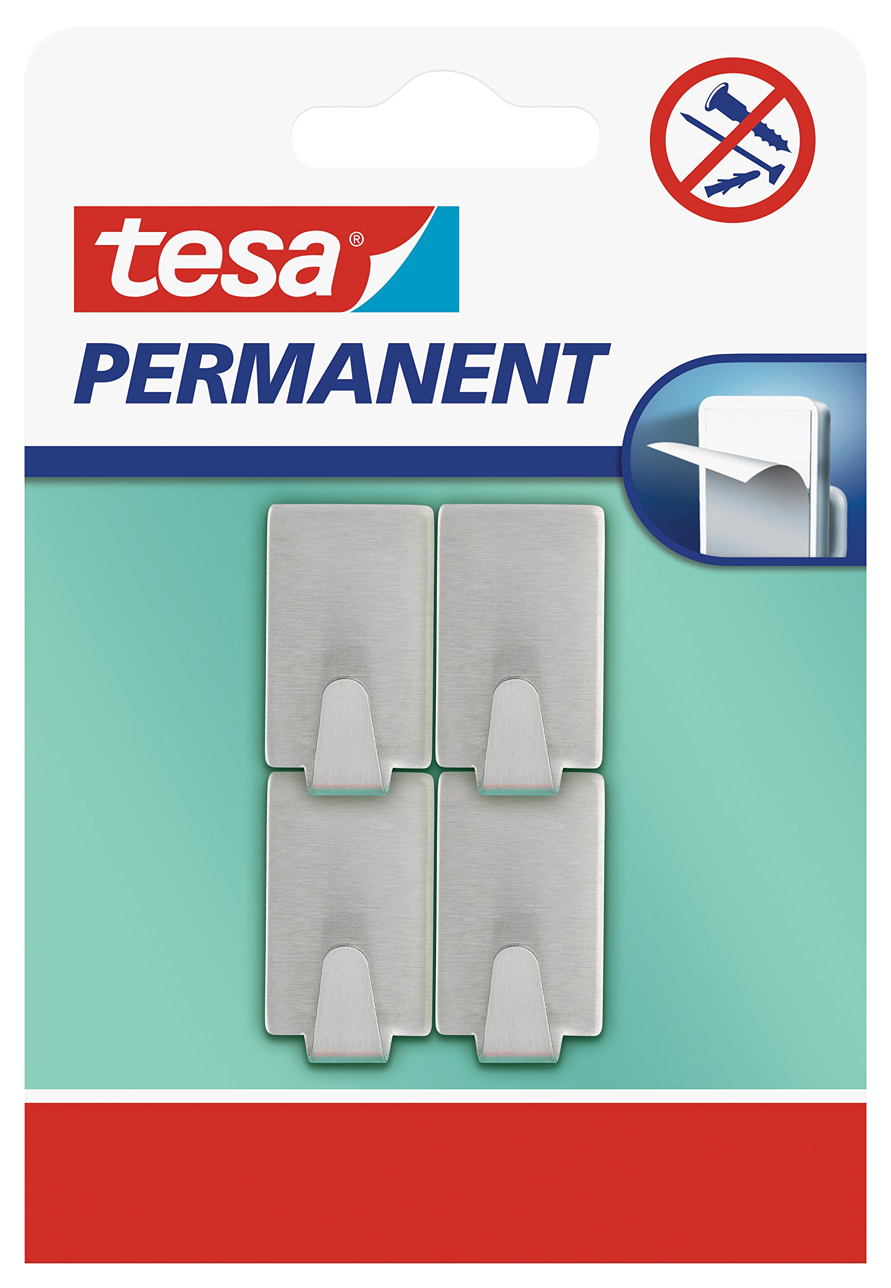 tesa 66612-00000-00 66612-00000-00-Hook Permanent Rectangular S Metal