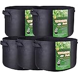 VIVOSUN 5-Pack 30 Gallons Heavy Duty Thickened Nonwoven Fabric Pots Grow Bags with Handles