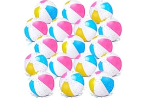 Chitidr 48 Pack 12 Inch Inflatable Beach Balls Bulk Pool Game Balls Balloons Colored Beach Toys Gifts for Boys Girls Games Birthday Party(Pink White Yellow Blue)