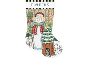 Design Works Crafts Woodland Snowman Counted Cross Stitch Stocking Kit