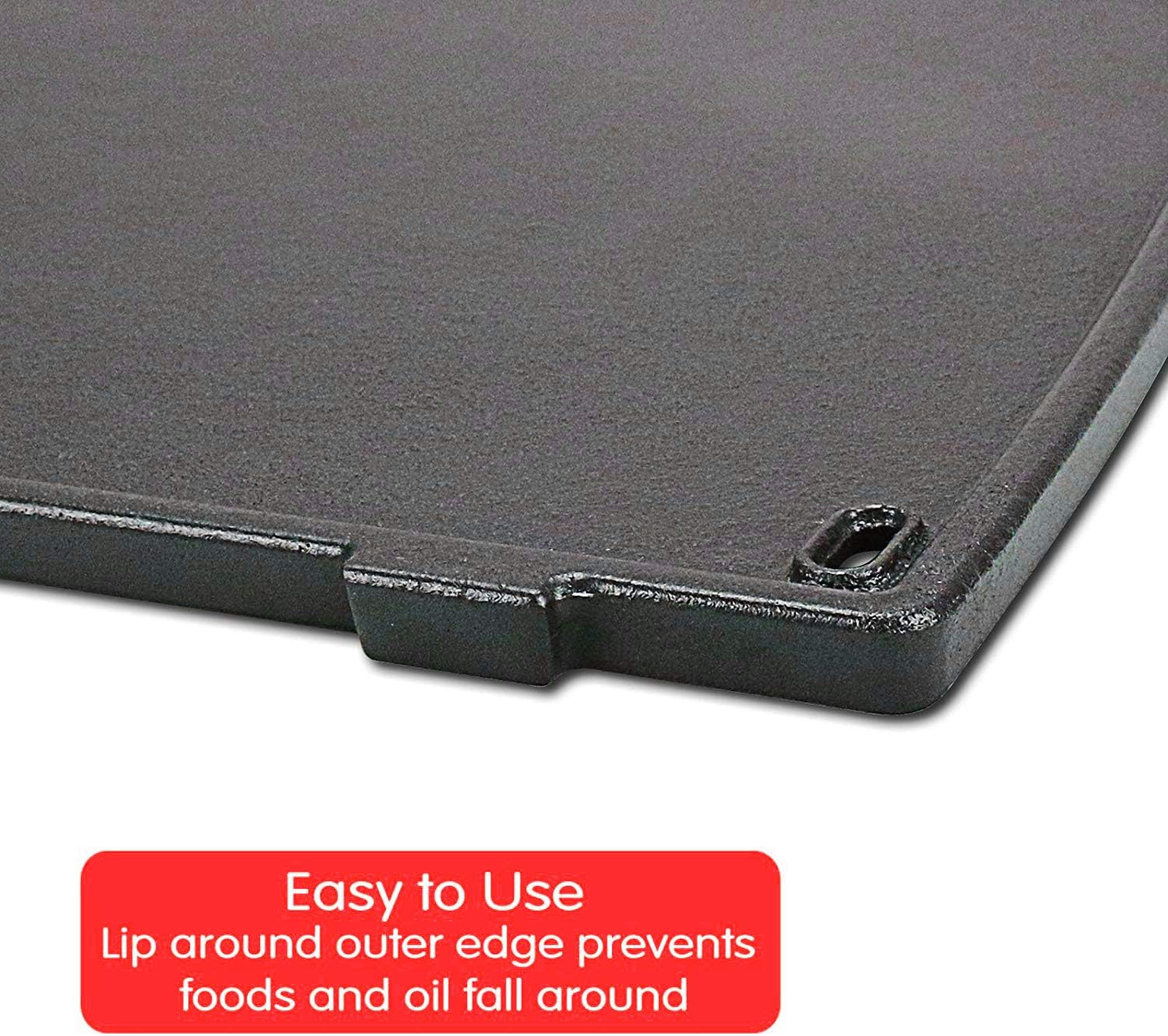 GFTIME 6558 32 x 21.8cm Cast Iron Grill Griddle for Weber Q100, Q120, Q140, Q1000, Q1200, Q1400, Baby Q Series grills - Image 4