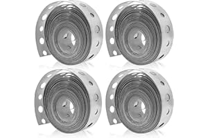 EYUNSTAR Galvanized Metal Pipe Straps, 3/4 Inch, 24 Gauge, 10ft/roll Hanger Strap with Holes, Pipe Hanger Strap for Pipe Supports - 4 Rolls