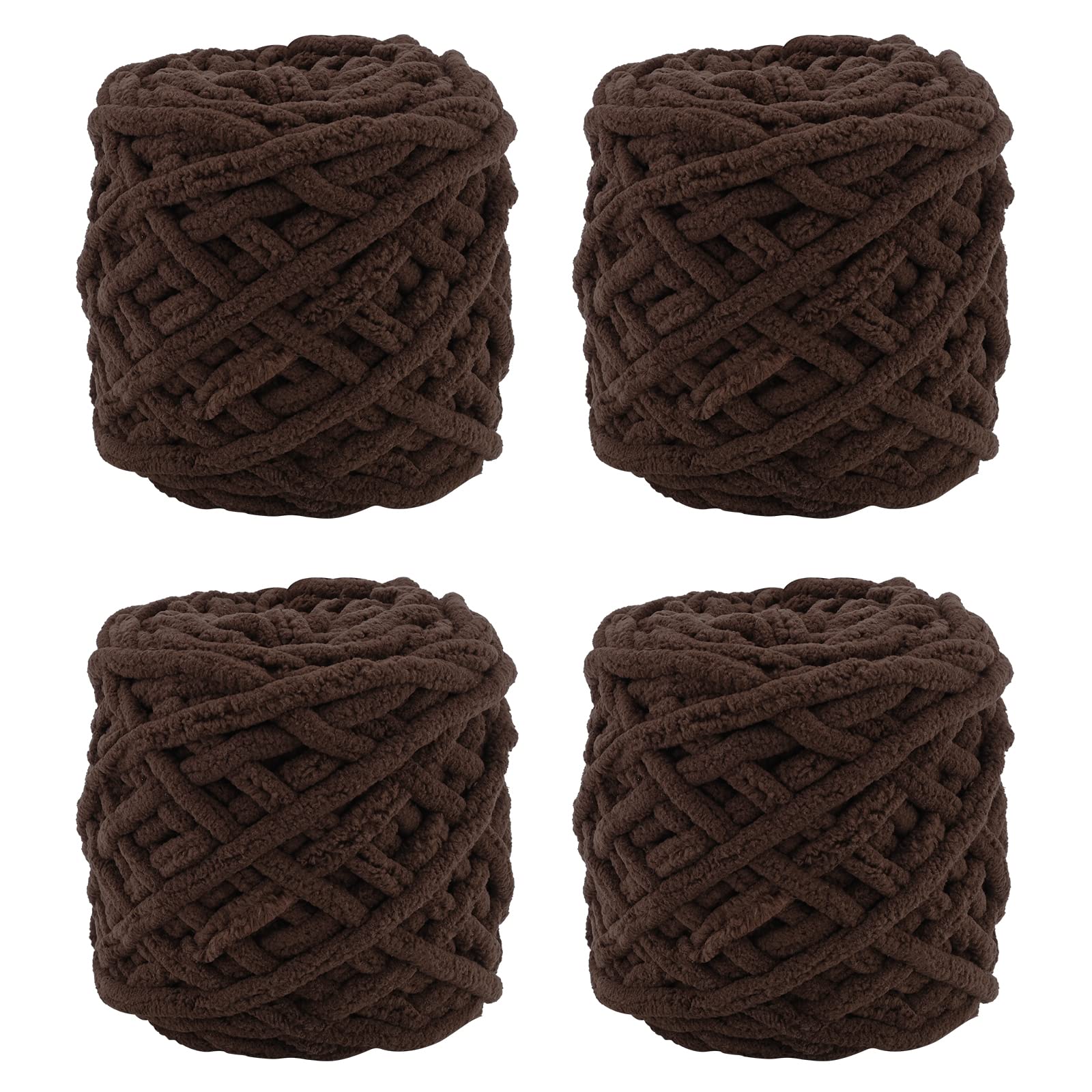 Knitting Wool Yarn 4 x 100g Multi-Colored Soft Chunky Yarn for Crochet Projects Making Plush Balls Handmade Bags Sweaters Shoes Hats Sweaters Blankets Scarves