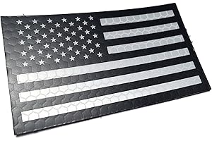 EMPIRE TACTICAL USA Forward Black - White Light 3M Reflective USA Flag Military Morale (Hook/Loop) Patch