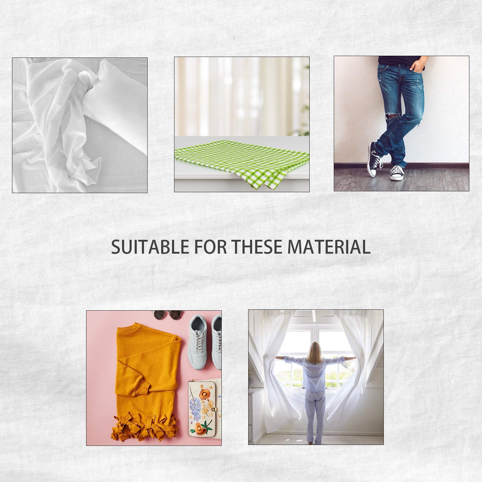 Matogle 4pcs Adhesive No Sewing Tape Iron on Fabric Tapes Roll for Hamming Home Office Clothes Repairing Sealing Items Craft DIY 3 Sizes