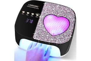 LIMEGIRL UV LED Nail Lamp Kit for Gel Polish Professional Fast Curing Black Dryer Light Set with 4 Timer Settings Cordless Rechargeable Nail Art Cure Machine for Manicure Pedicure at Home and Salon