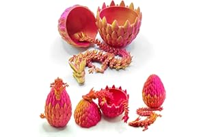 Nubudoz Easter Egg, Dragon Egg, Dragon Eggs with Dragon Inside, 12In Dragon Toy, 3D Printed Dragon Egg Fidget Toys, Dragon Easter Eggs Easter Basket Stuffers (Laser Red)