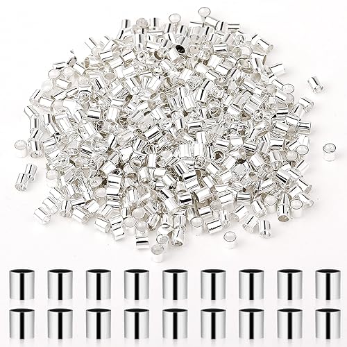 500Pcs Crimp Tubes Crimping Beads for Jewelry Making, Crimp Tube