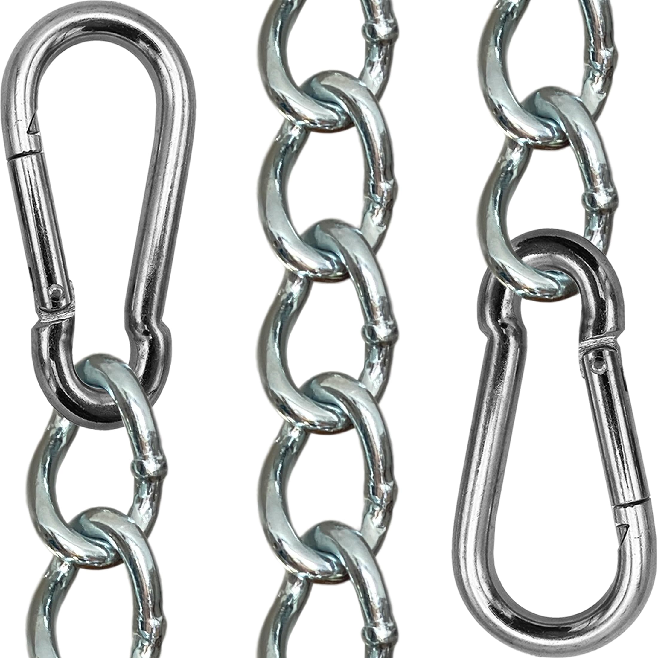 KLIFFHÄNGER Chain with two carabiners, variable attachment for hanging chair | Max Load 230 kg (500 lb) | different designs (Chain 99 cm)