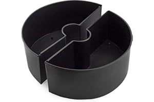 AULDHOME DESIGN AuldHome Umbrella Planter for Patio Table with Umbrella Hole (Black), Enamelware Half-Circle Planter Pots