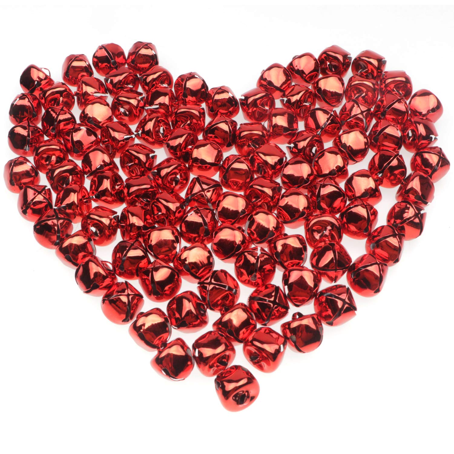 HUASUN Craft Jingle Bells 100PCS Colorful Christmas Sleigh Small Metal Bells for Festival Decoration, Wreath, Cat Collars, DIY Ornament Jewelry Making 13mm