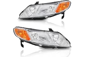 Alziria Fit For 06 07 08 09 10 11 Honda Civic Headlight 2006 2007 2008 2009 2010 2011 honda civic Headlights 2006-2011 Honda Civic Headlight Assembly 4-Door Sedan(Not Fit 2Door Coupe)