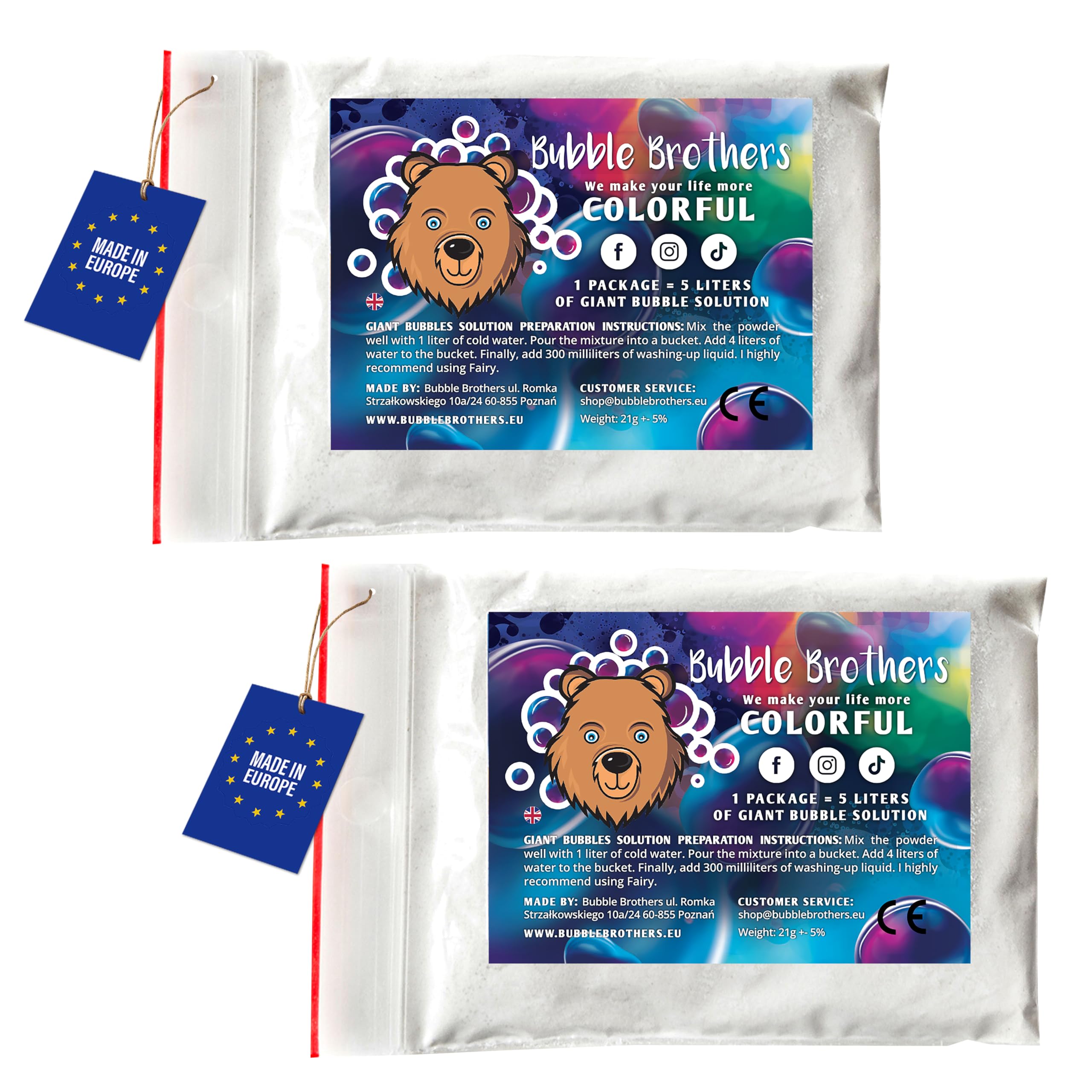 Bubble Brothers Giant Bubble Kit for Kids with 5 Bubble Wands and 15 Liters Bubble Mixture