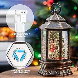 Musical Christmas Snow Globe Lantern Lighted