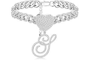 Krfy Ankle Bracelets for Women, Silver Cursive Initial Cuban Link Anklets for Women 10mm Miami Cuban Link Chain Dainty Cute CZ Initial Anklets Summer Jewelry Gifts for Women Teen Girls