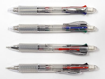 Amazon タキザワ 4色ボールペン シャープペン 5メカニックペン 日本仕様 8本パック 透明 V2 Sr5mt 8 多機能ボールペン 文房具 オフィス用品