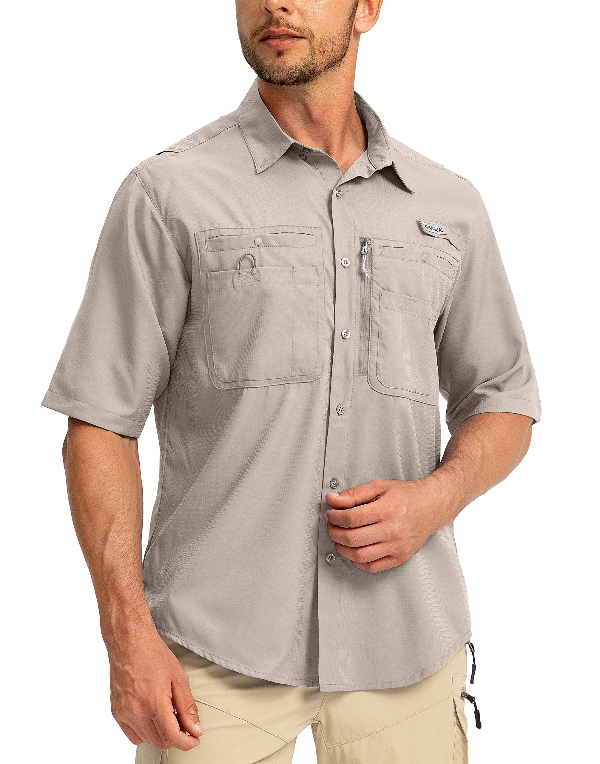 Men's Fishing Shirts with Zipper Pockets UPF