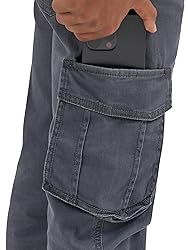 Wrangler Authentics Boys' Cargo Pant, Pewter, 6 Slim