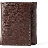 Amazon Essentials Men's Pebbled Full Grain Leather Trifold Wallet