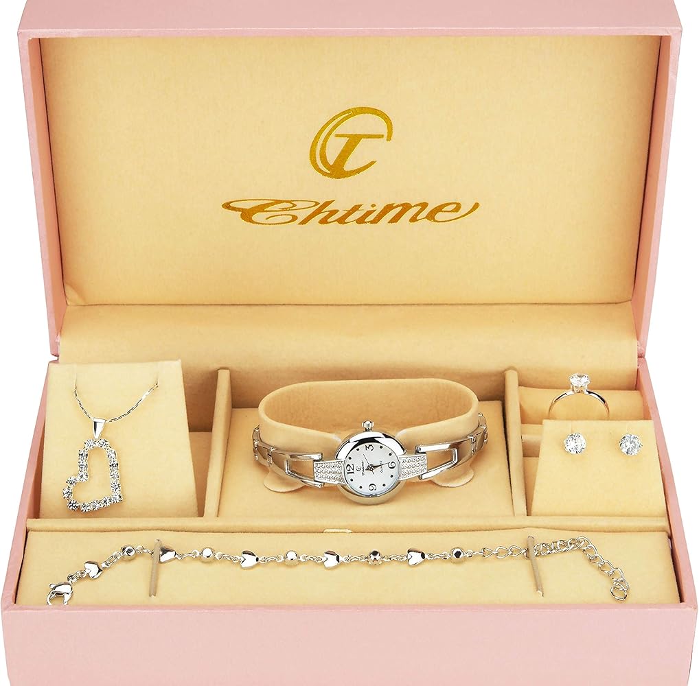 Caja de Regalo Reloj Mujer - Juegos de Joyas- Collar-Anillo- Pendientes: Amazon.es: Relojes