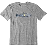 Life is Good Mens Crusher Tee Shirt, Short Sleeve Cotton Graphic T-Shirts, Fishscape