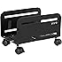 VIVO Black Computer Desktop ATX-Case, CPU Steel Rolling Stand, Adjustable Mobile Cart Holder with Locking Wheels (CART-PC01)