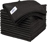 MR.SIGA Microfiber Cleaning Cloths 12 Pack 32 x 32 cm Black