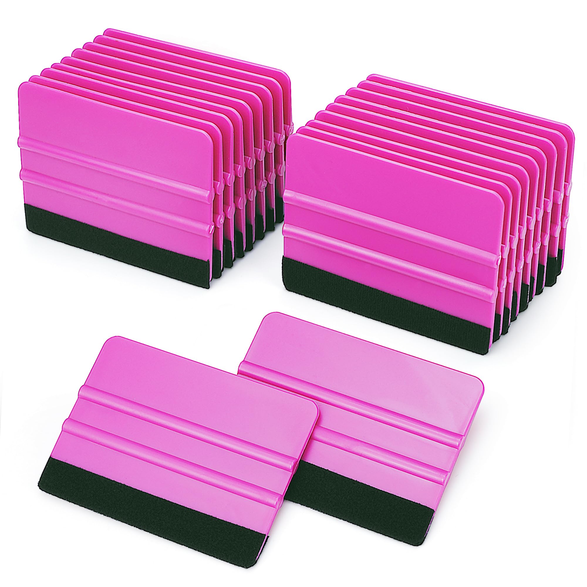 Lunbengo 20 Piece Car Wrap Plastic Squeegee, 10 * 7cm Window Tint Squeegee Film Tools, Felt Edge Squeegee Decal Wallpaper Applicator, Purple