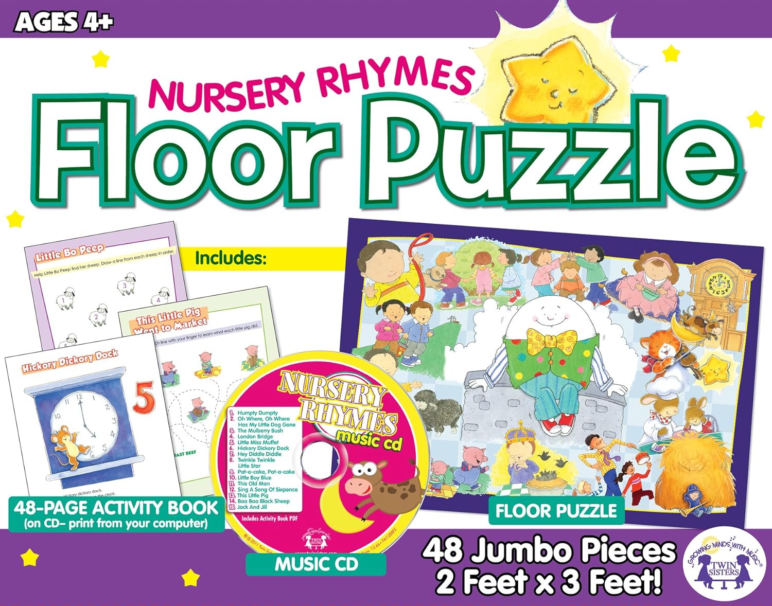 Nursery Rhymes Floor Puzzle With Cd By Amazon Co Uk Music