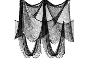 Yobbai 6 Pack Halloween Black Creepy Cloth - Halloween Decorations Clearance - 30X72 Inch Spooky Fabric Cloth for Haunted House - Creepy and Spooky Halloween Decorations for Party Outdoor Or Indoor