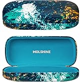 molshine Hard Shell Sunglasses Case, Classic Large Glasses Case for Women Men, Sunglass Eyeglasses