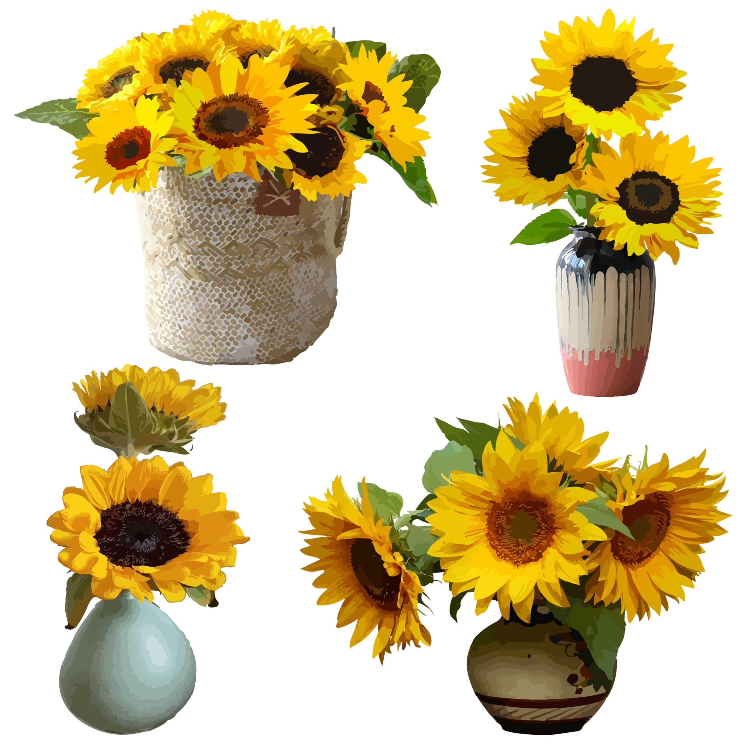 GORGECRAFT 4 Styles Sunflower Window Clings 16cm Spring Summer Window Decals Pvc Alert Window Door Glass Stickers for Birds Dogs Strikes Waterproof Window Decals Office Shop Party Supplies