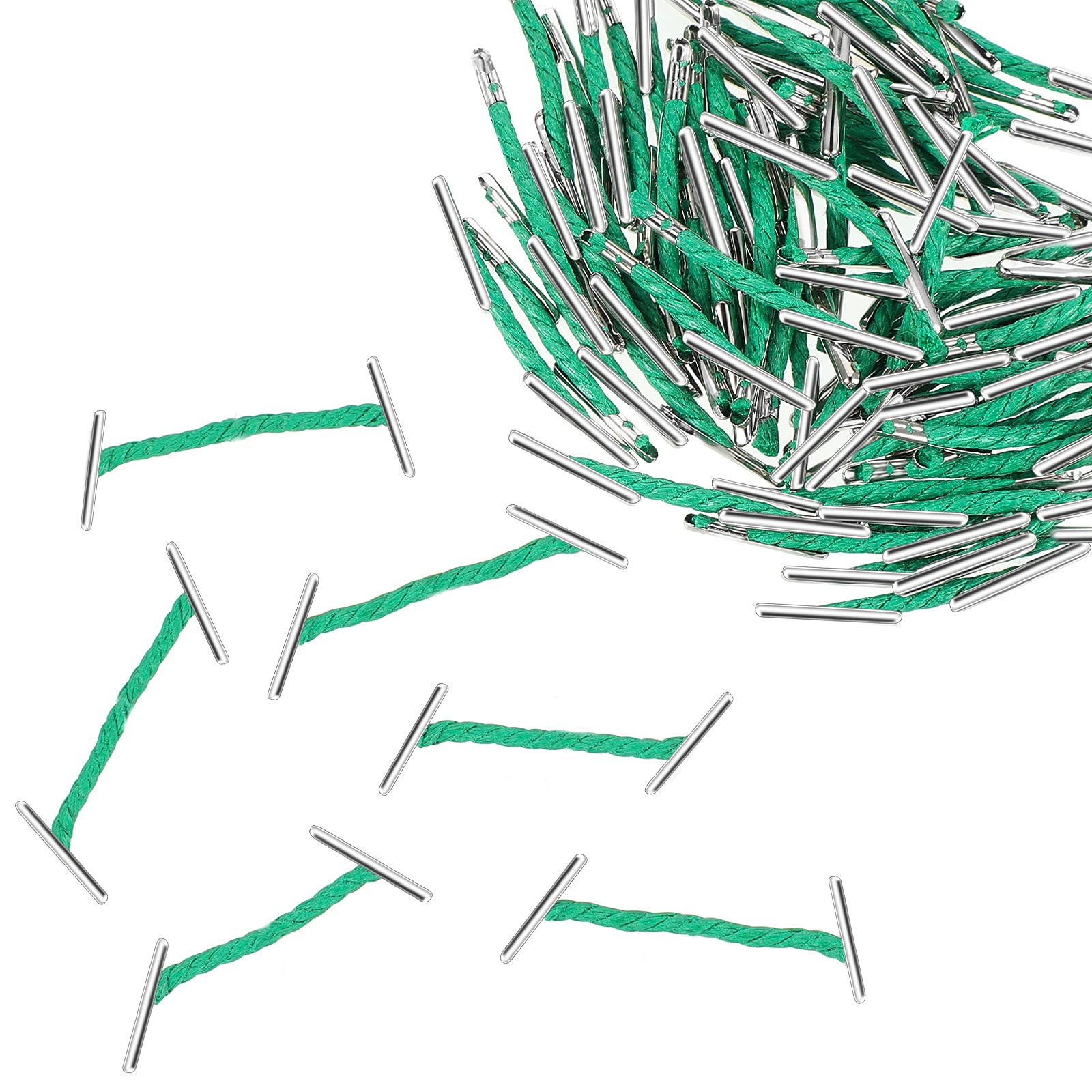 Shappy 80 Pcs 51mm Treasury Tags Green Treasury Tag String Paper Fasteners for Securing Loose Punched Paper and Documents