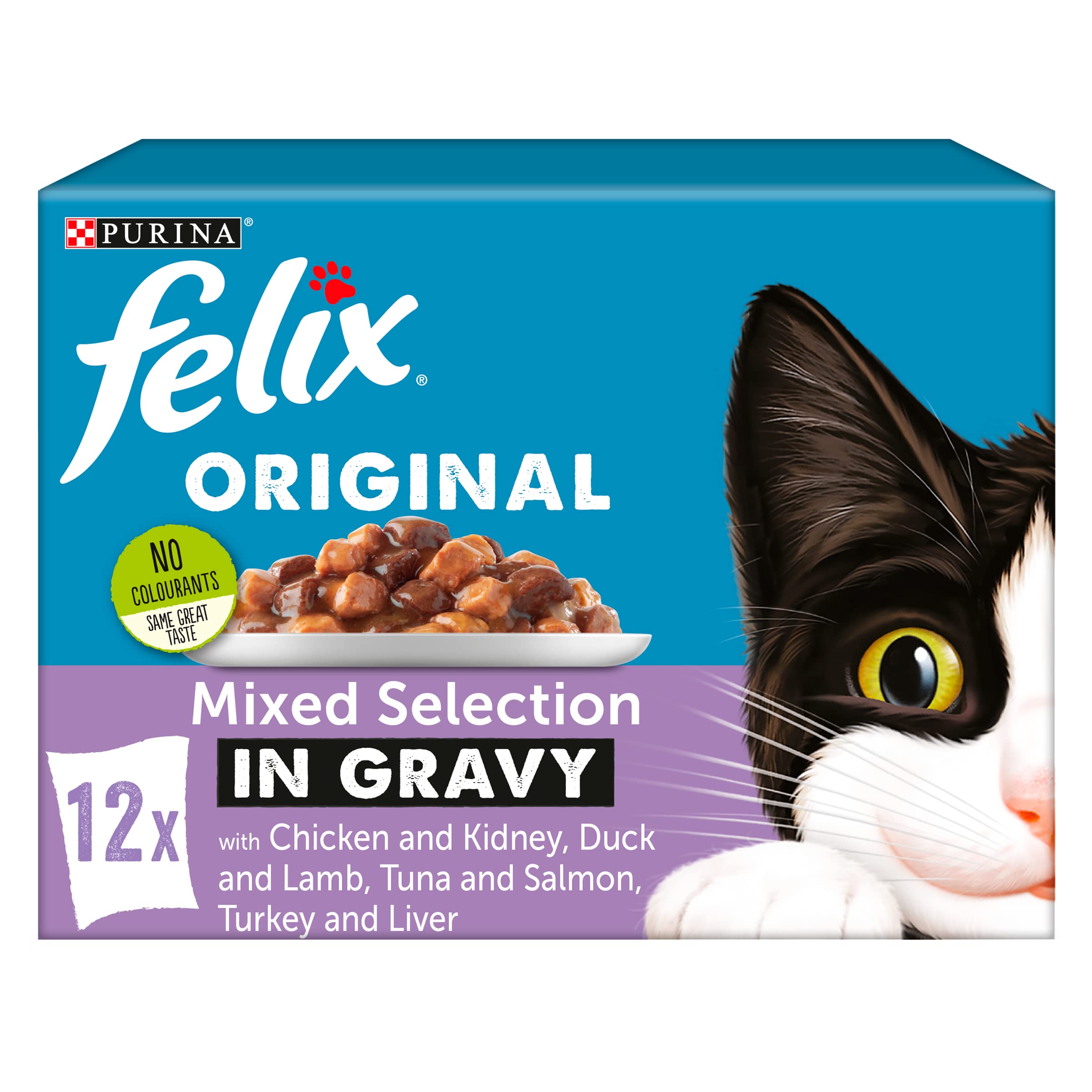 FELIX Original Mixed Selection in Gravy Wet Cat Food 12x100g (Pack of 4)