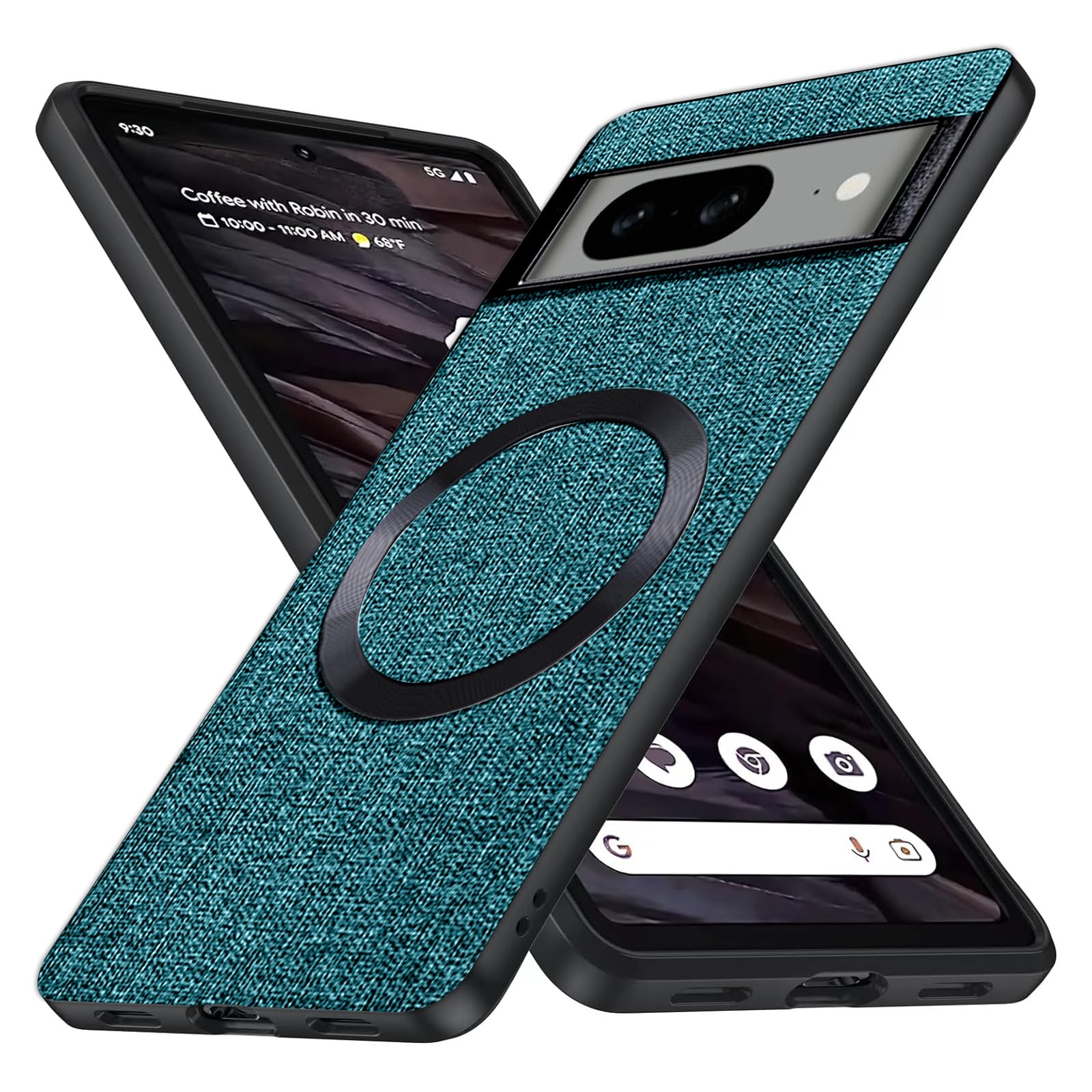 Galful Magnetic Mobile Phone Case for Google Pixel 8 5G, Compatible With MagSafe Fabric Protective Cover, Matte Soft TPU, Anti-Fingerprint, Shockproof, Scratch-Resistant