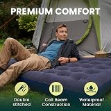 Green Haven Double Blow Up Airbed – 191x137x22 cm Waterproof Flocked view 4