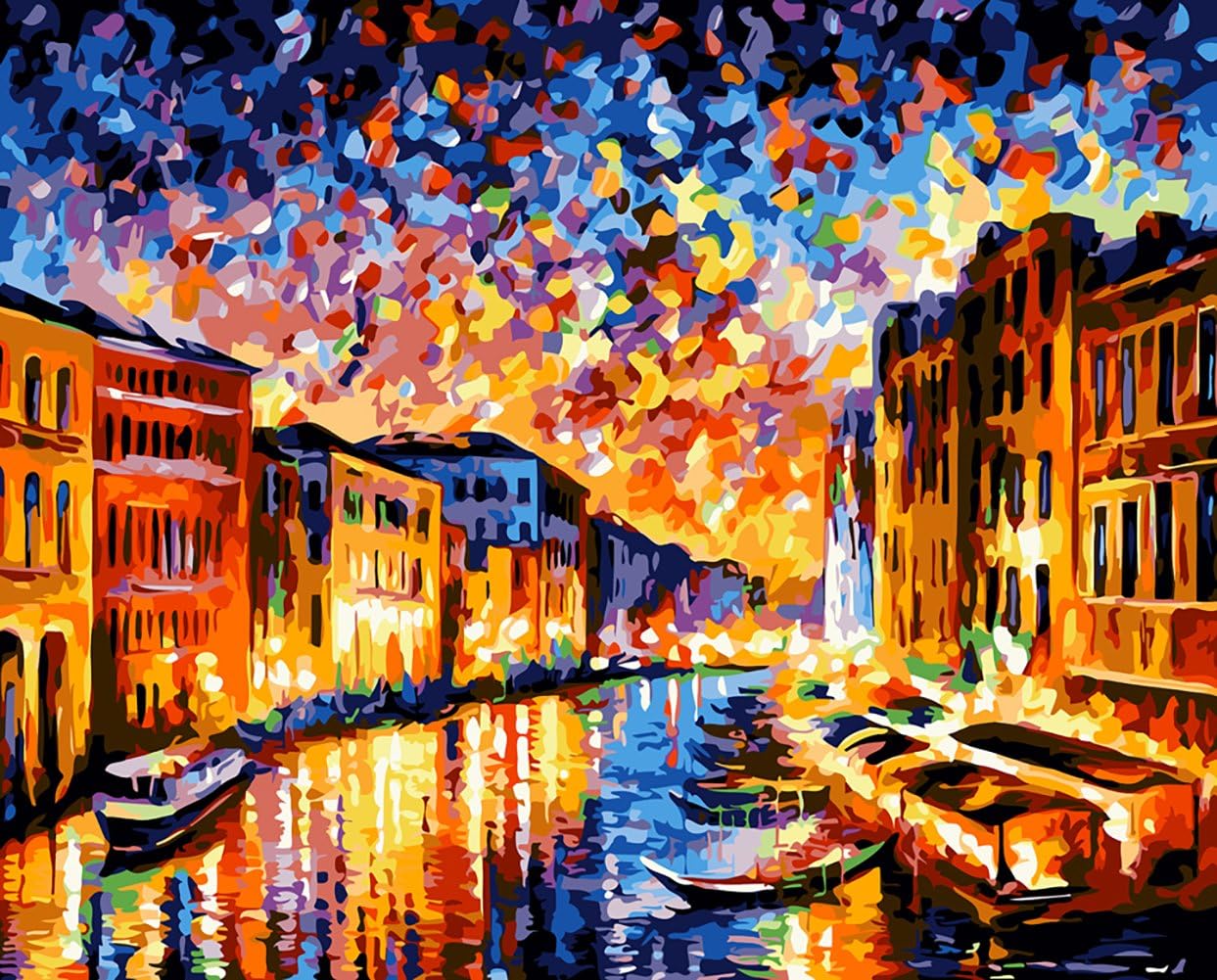 Paint By Numbers For Adults and Kids DIY Oil Painting Gift Kits Pre-Printed Canvas Art Home Decoration -Colorful World 16*20 inch